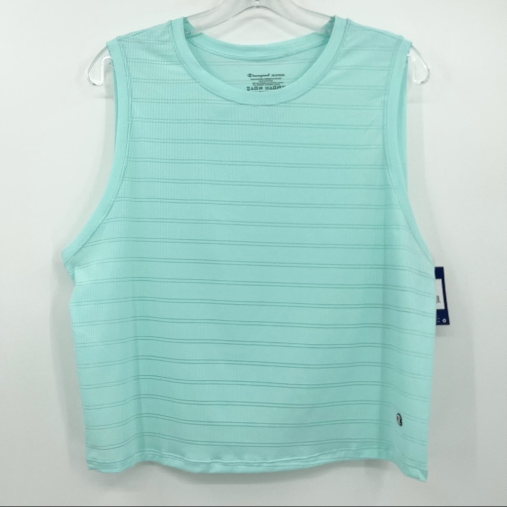 NWT Champion Aqua Blue Ribbed Crop Top Size 2XL